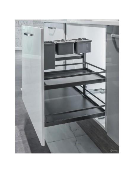 600mm Kessebohmer Pull-Out Kitchen Storage Trays Style Anthracite KSABP600A