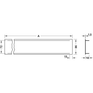 Fridge Ventilation Grill Black Jet 500 x 86mm RAL9005 200cm2 Fixings 57523330 2