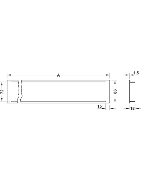 Fridge Ventilation Grill Black Jet 500 x 86mm RAL9005 200cm2 Fixings