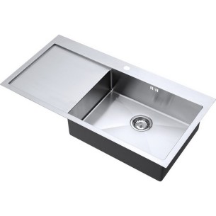 ZENUNO15 55I-F Kitchen Sink 1.5mm Stainless Steel 1.0 Bowl LH Drainer ZU/55/IF/U15/S/BBR/157 2