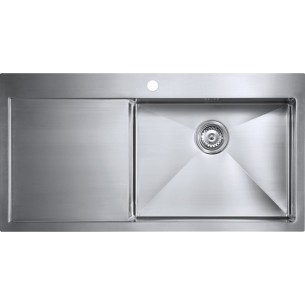 ZENUNO15 55I-F Kitchen Sink 1.5mm Stainless Steel 1.0 Bowl LH Drainer ZU/55/IF/U15/S/BBR/157