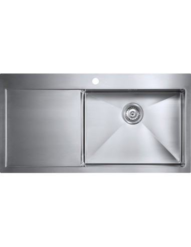 ZENUNO15 55I-F Kitchen Sink 1.5mm Stainless Steel 1.0 Bowl LH Drainer ZU/55/IF/U15/S/BBR/157