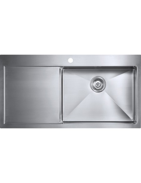 ZENUNO15 55I-F Kitchen Sink 1.5mm Stainless Steel 1.0 Bowl LH Drainer ZU/55/IF/U15/S/BBR/157