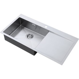 ZENUNO15 55I-F Kitchen Sink 1.5mm Stainless Steel 1.0 Bowl RH Drainer ZU/55/IF/U15/S/BBL/156