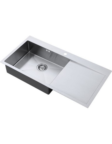 ZENUNO15 55I-F Kitchen Sink 1.5mm Stainless Steel 1.0 Bowl RH Drainer ZU/55/IF/U15/S/BBL/156