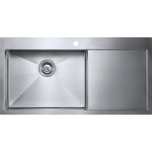 ZENUNO15 55I-F Kitchen Sink 1.5mm Stainless Steel 1.0 Bowl RH Drainer ZU/55/IF/U15/S/BBL/156 2
