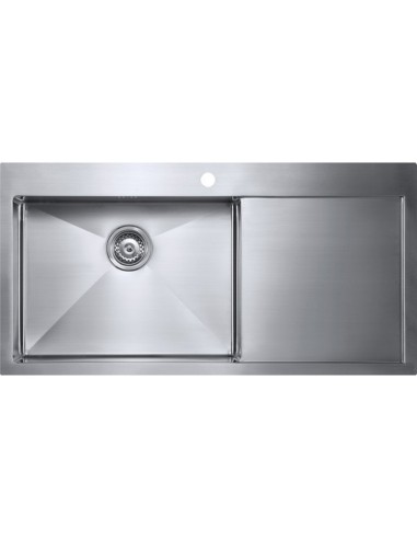 ZENUNO15 55I-F Kitchen Sink 1.5mm Stainless Steel 1.0 Bowl RH Drainer ZU/55/IF/U15/S/BBL/156
