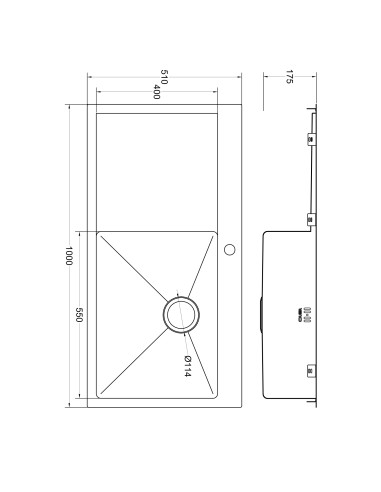 ZENUNO15 55I-F Kitchen Sink 1.5mm Stainless...