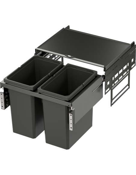 600mm Vauth Sagel Waste Bin Envi Space Pro 60L LAVA Double