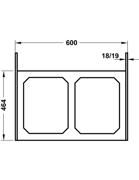 600mm VS-Wash Laundry Carrier Double Bins 88L Lava Built In Washing 50344364