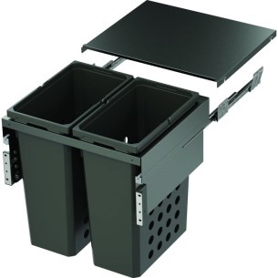 500mm VS-Wash Laundry Carrier Double Bins 70L Lava Built-In Washing