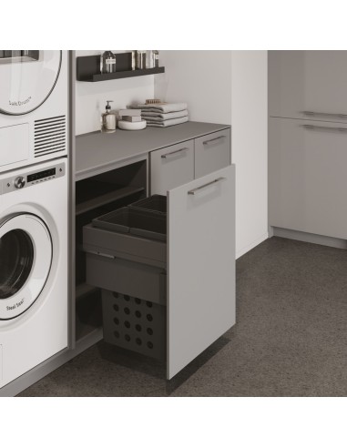450mm VS-Wash Laundry Carrier Double Bins 70L Lava Built-In Washing