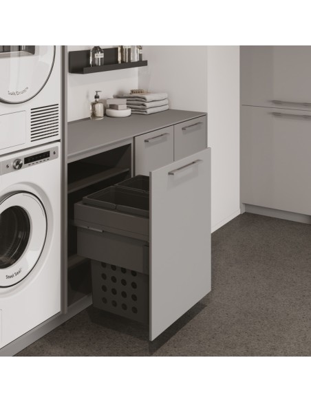 450mm VS-Wash Laundry Carrier Double Bins 70L Lava Built-In Washing