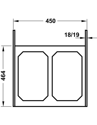 450mm VS-Wash Laundry Carrier Double Bins 70L Lava Built-In Washing