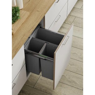 600mm Kitchen Waste Bin Trio Tubs Large 68L Hinged Or Pull-Out Rubbish BIN39 2