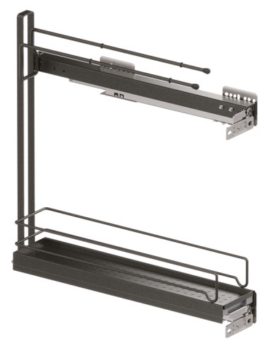 VS Sub Slim 150mm Pull-Out Towel Rail & Bottle Storage Tray Lava RH 54808340