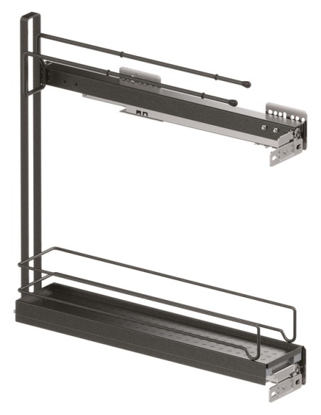 VS Sub Slim 150mm Pull-Out Towel Rail & Bottle Storage Tray Lava RH 54808340