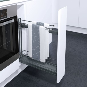 VS Sub Slim 150mm Pull-Out Towel Rail & Bottle Storage Tray Lava RH 54808340 2