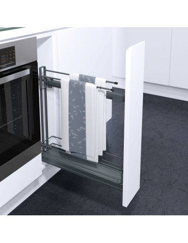 VS Sub Slim 150mm Pull-Out Towel Rail & Bottle Storage Tray Lava RH 54808340