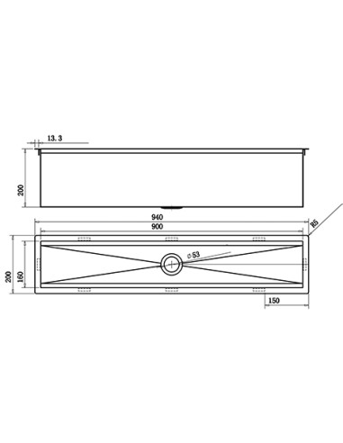 900mm Accessory Trough Stainless-Steel Kitchen Sink Champagne 1810