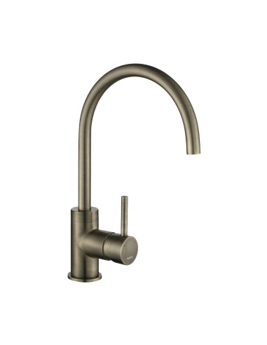 Courbe Aged Brass Curved Spout Kitchen Tap Single Side Lever WRAS COU/13/AB