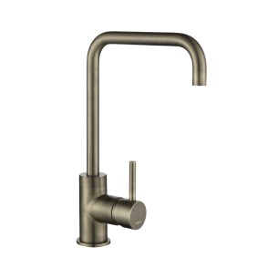 Cascata Square Aged Brass Kitchen Tap Single Lever Mixer 1810 Company CAS/13/AB