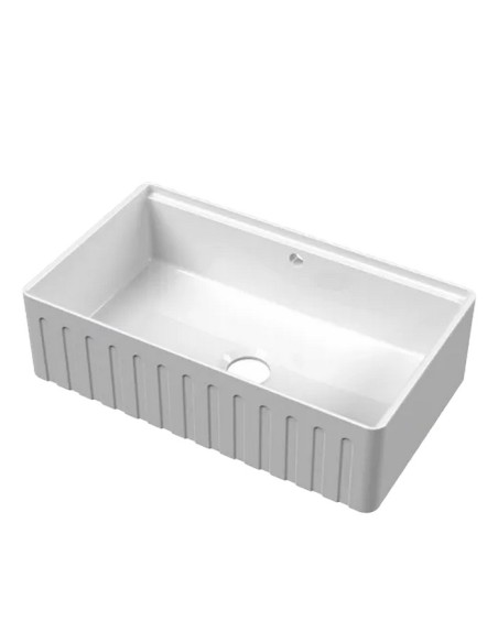 800mm Argilla Butler Fluted Kitchen Sink Fireclay Apron Front White FCU/N/795/BUT/FLU/WH/844
