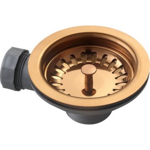 90mm Copper Waste Kit Overflow ZEN Kitchen Sink Plug 1.0 Bowl 1810