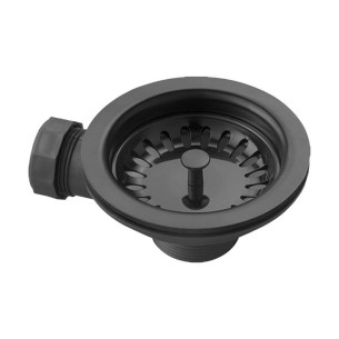 90mm Matte Black Waste Kit Overflow ZEN Kitchen Sink Plug 1.0 Bowl 1810