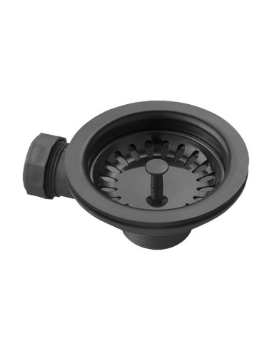 90mm Matte Black Waste Kit Overflow ZEN Kitchen Sink Plug 1.0 Bowl 1810
