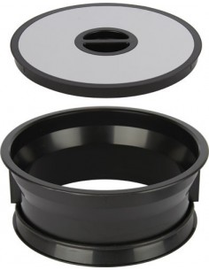 Worktop Waste Bin 276mm Polished Stainless Steel & Black Bag Holder 50399312