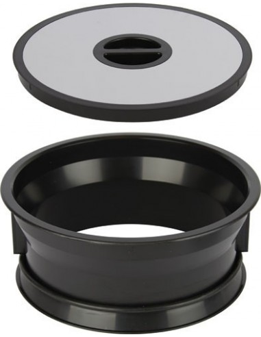 Worktop Waste Bin 276mm Polished Stainless Steel & Black Bag Holder 50399312