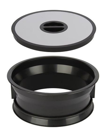 Worktop Waste Bin 276mm Polished Stainless Steel & Black Bag Holder 50399312