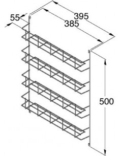Spice Rack Storage 4-Tier Shelf Door / Panel Fix 500mm High Wire 54311200 2