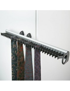 Pull Out Tie Rack 32 Ties Side Mount To Wardrobe Doors Black OR White