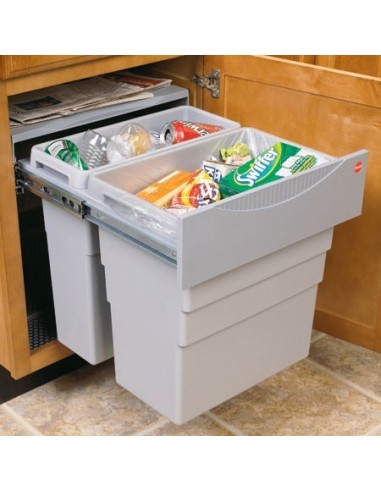 500mm Easy Cargo Waste Bin Hailo 49L Hinged Door Double Containers 50270522 Hailo 3668501