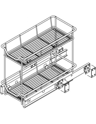 300mm Pull-Out Internal Baskets 2-Tier Chrome Hinged Door 54048212