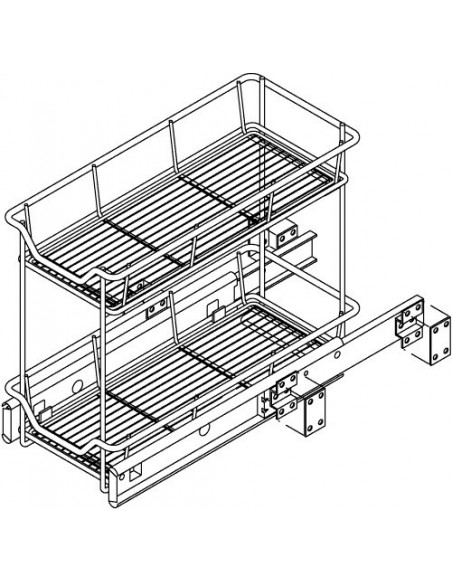 300mm Pull-Out Internal Baskets 2-Tier Chrome Hinged Door 54048212