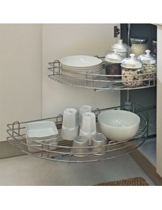 800mm Kitchen Corner Carousel 1/2 Circle Wire 645-790mm Hinged Door 54241220