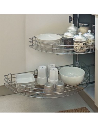 800mm Kitchen Corner Carousel 1/2 Circle Wire 645-790mm Hinged Door 54241220