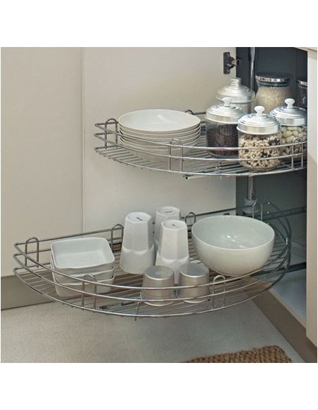 800mm Kitchen Corner Carousel 1/2 Circle Wire 645-790mm Hinged Door 54241220