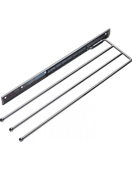 Triple Telescopic Towel-Rail Polished Chrome Steel Pull-Out 495mm Long 51037239