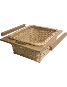 500mm Pair Wicker Baskets & Runner Set Beech + Runners 54055003 2