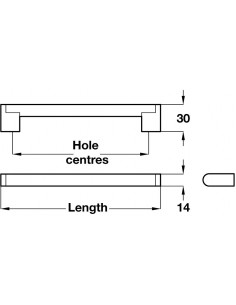 14mm Boss Bar Handles Beulah 128mm To 909mm Centre Holes Stainless Steel 2