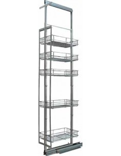 300mm Pull-Out Larder Tall Kitchen Storage X5 Wire Baskets 1690-2090 54621230
