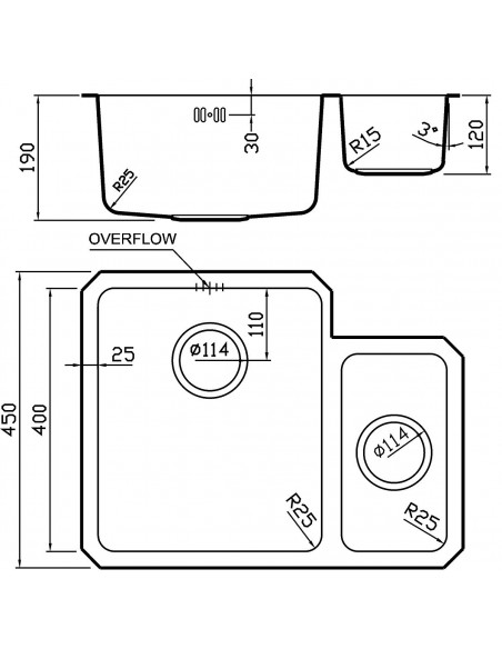 Clearwater Salsa 1.5 SA53 Kitchen Sink Undermount Stainless Steel