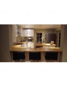 STAMFORD SOLID WOOD PAINTED OAK SHAKER & WALNUT BLOCK TIMBER WORKTOPS 2