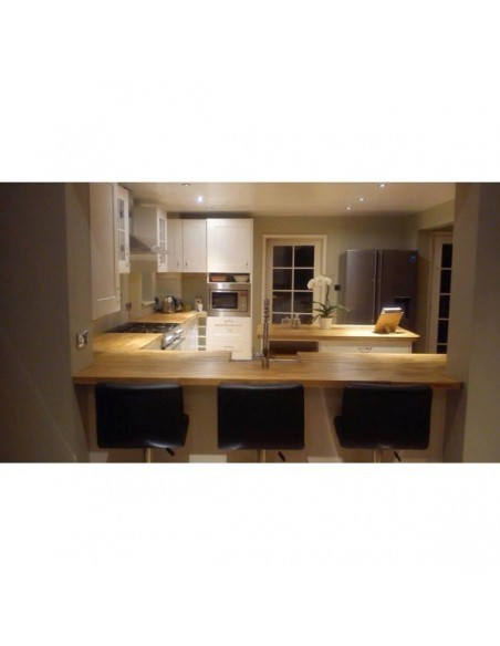 STAMFORD SOLID WOOD PAINTED OAK SHAKER & WALNUT BLOCK TIMBER WORKTOPS