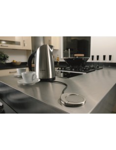 Vertical Powerdock Pop-Up Chrome Worktop X3 UK Sockets X2 USB IP54 82271222 2