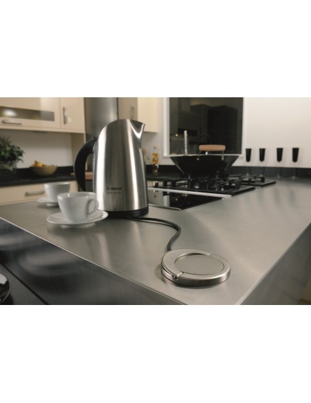 Vertical Powerdock Pop-Up Chrome Worktop X3 UK Sockets X2 USB IP54 82271222